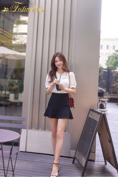 Mix chân váy chữ a ngắn xinh xắn - Ảnh 2