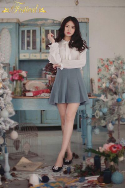 Mix chân váy chữ a ngắn xinh xắn - Ảnh 3