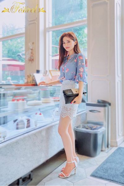Mix chân váy ren mỏng ngắn xinh xắn