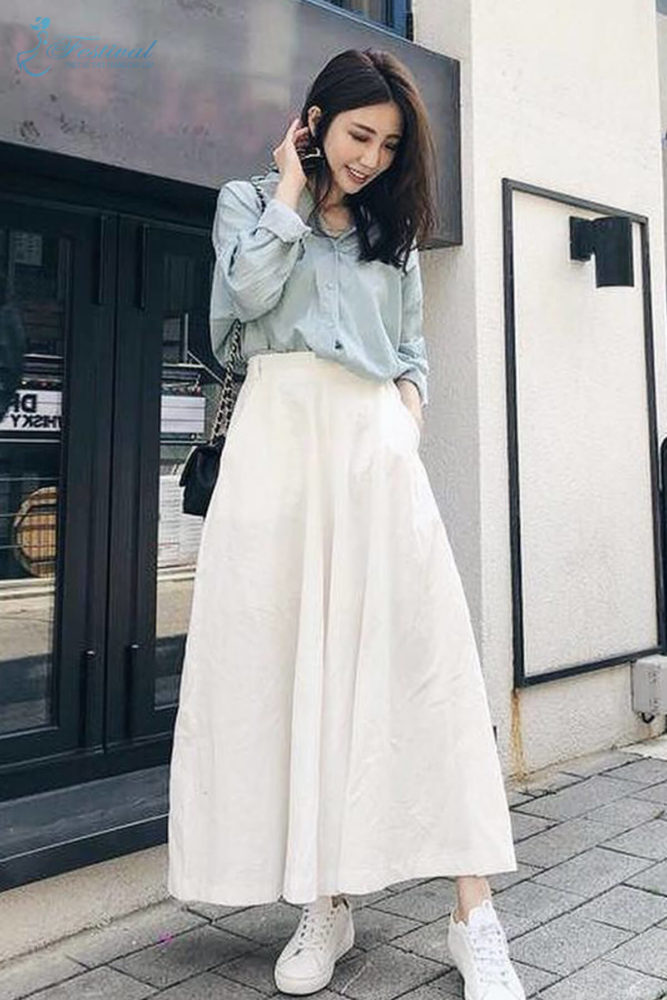 Áo (Blouse - Sơ mi) + chân váy midi - Mix Đồ Công Sở Mùa Thu 2018 - Ảnh 4