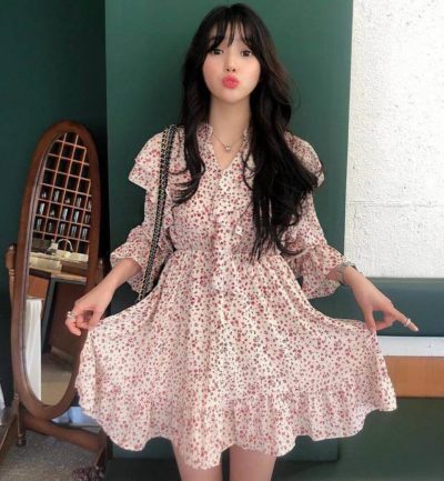 Đầm hoa cực yêu nhúng bèo đúng bánh bèo đấy nè