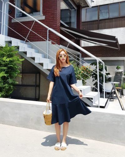Cực sành điệu với chiếc đầm dài oversize