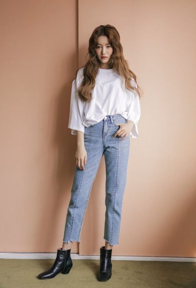 Áo thun freesize và baggy Jean cho nàng ngẩn ngơ