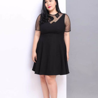 Đầm oversize cổ bèo da