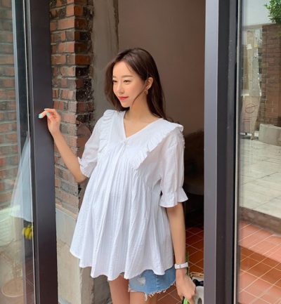 Những mẫu với chất liệu đũi là gợi ý hoàn hảo hơn cả dành cho các mẹ bầu ở tháng cuối thai kỳ.